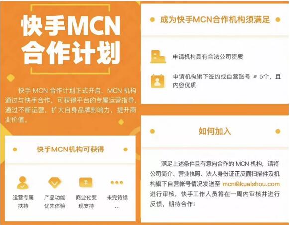 快手回复MCN合作计划：是合作关系，并非签约关系